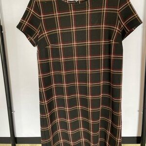 LOFT Plaid Short Sleeve Sheath Dress